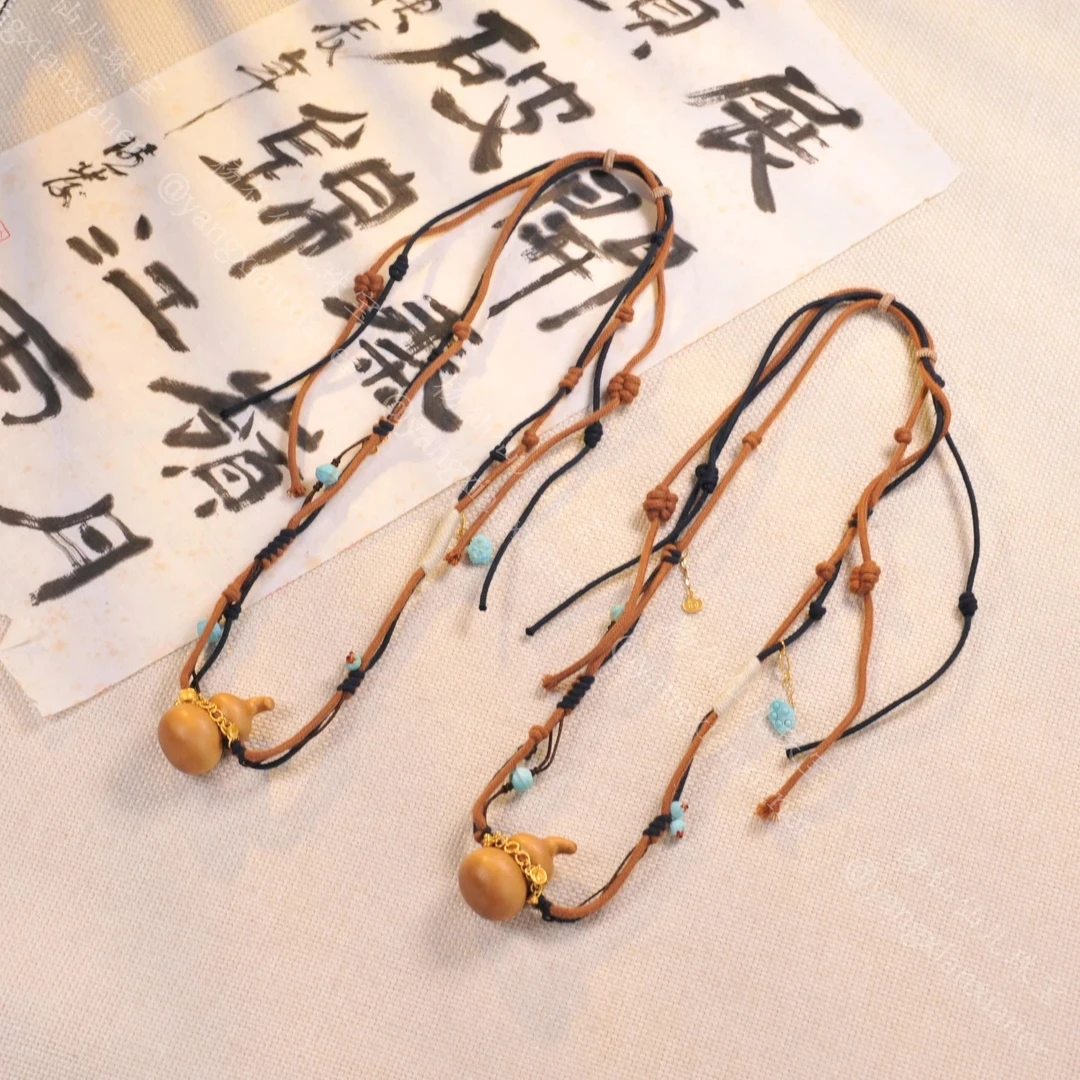 【杨仙仙珠宝】18K金镶老山檀葫芦多宝编绳项链-多样性发其一 A5651