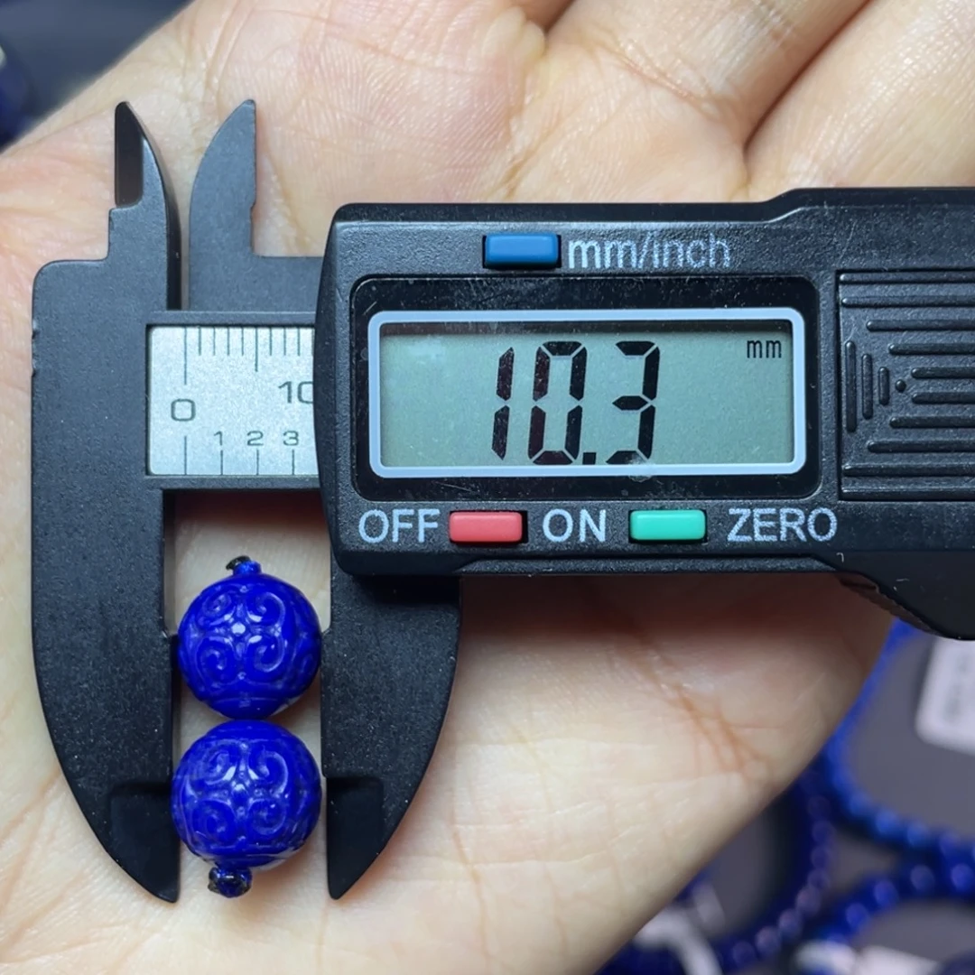 青金石未镶嵌10mm回纹对珠配饰
