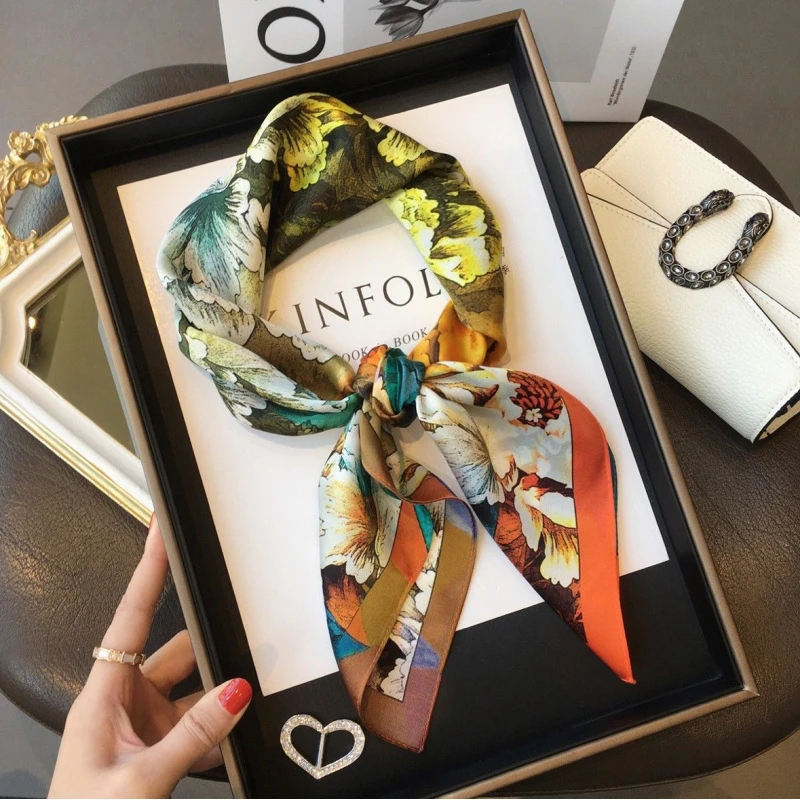 （绚丽花海）1032高档丝巾围巾女士披肩新款素雅百搭防晒优雅气质
