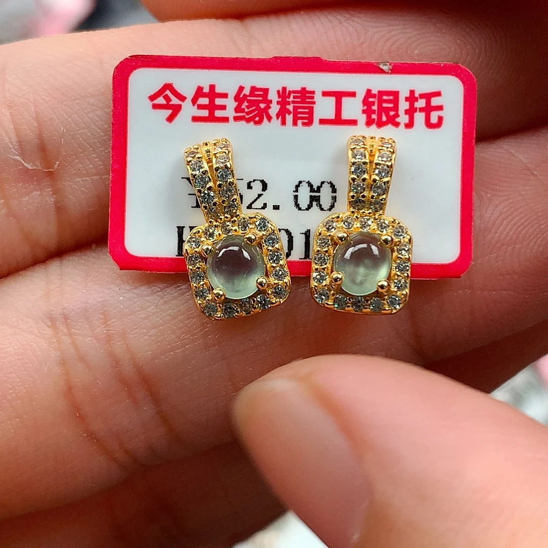 翡翠戒指银S925镶嵌