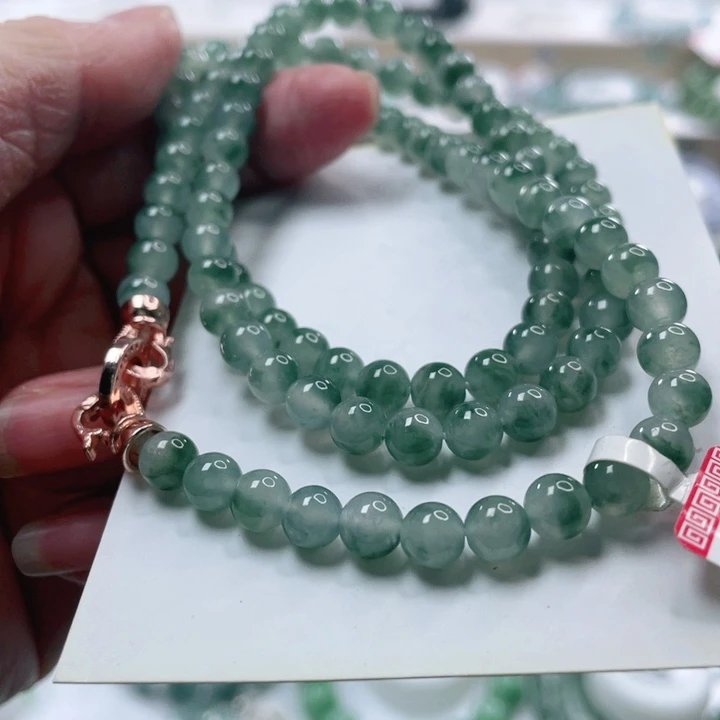 翡翠未镶嵌手链珠链5.8mm