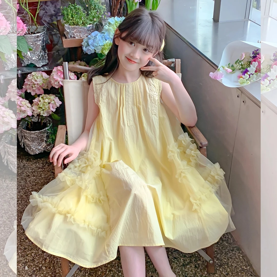 女童连衣裙夏装2025新款洋气童装女孩网纱吊带裙儿童夏季裙子薄款