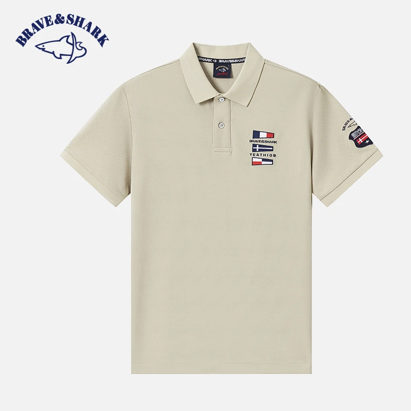 【官方正品】BRAVE&SHARK/勇士鲨鱼polo衫短袖高档polo衫男式高级感