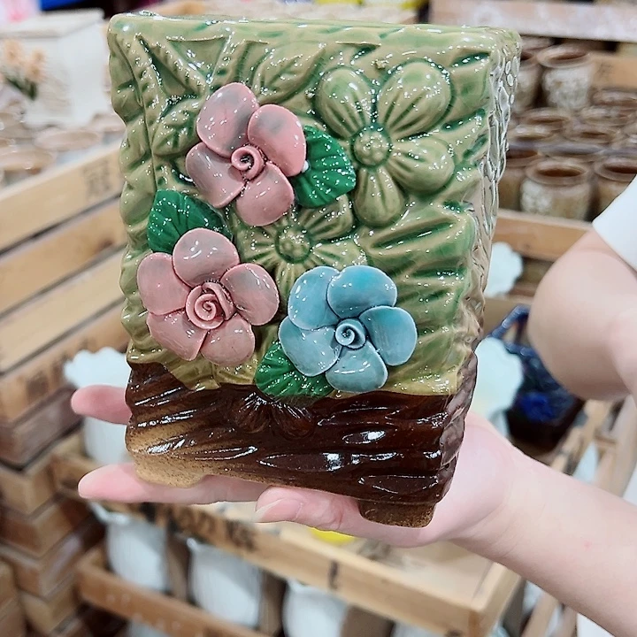 有孔，凑单福利满10元发货陶瓷多肉花盆！