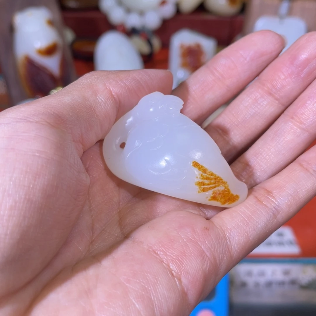 声***。和田玉未镶嵌挂件