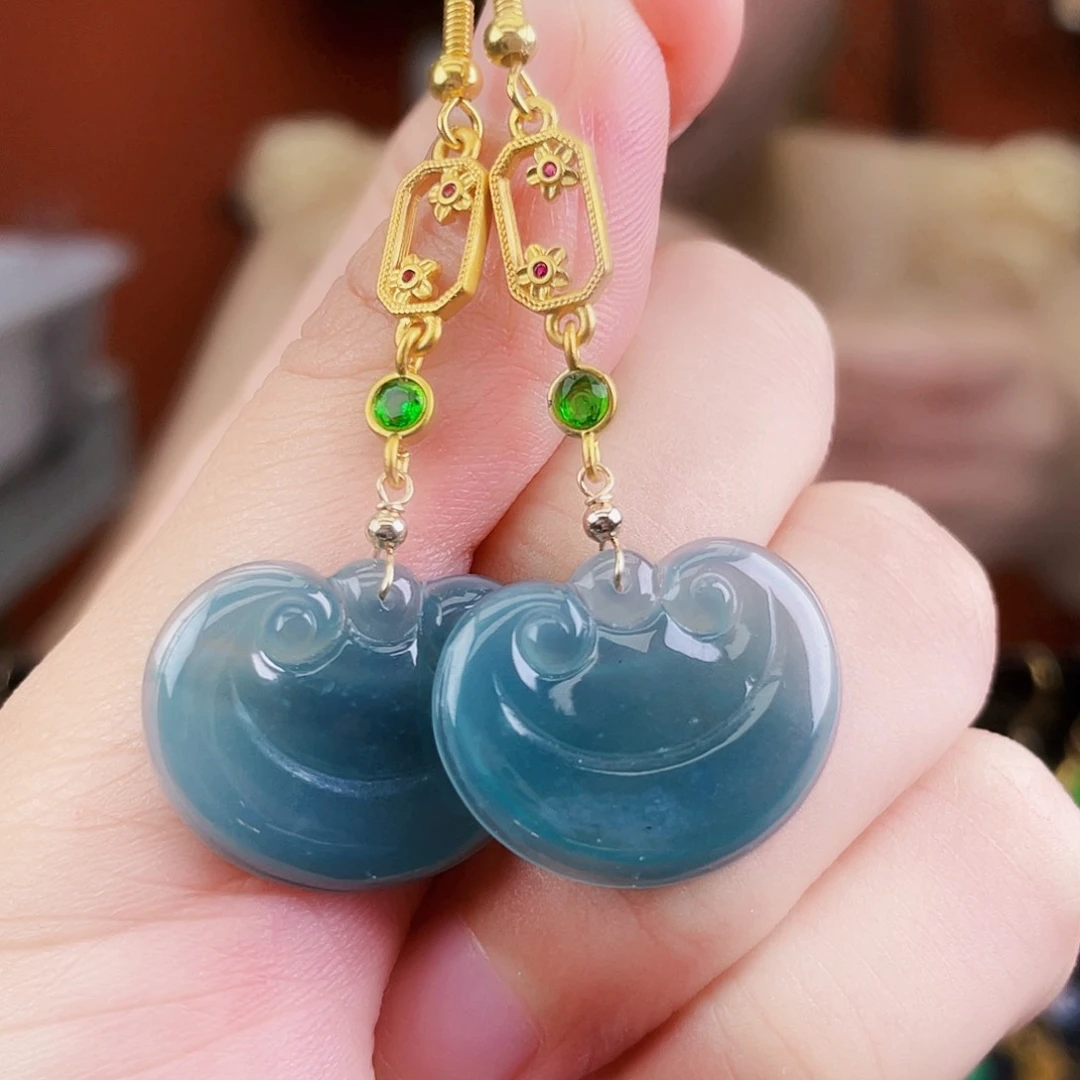 翡翠未镶嵌耳饰饰品