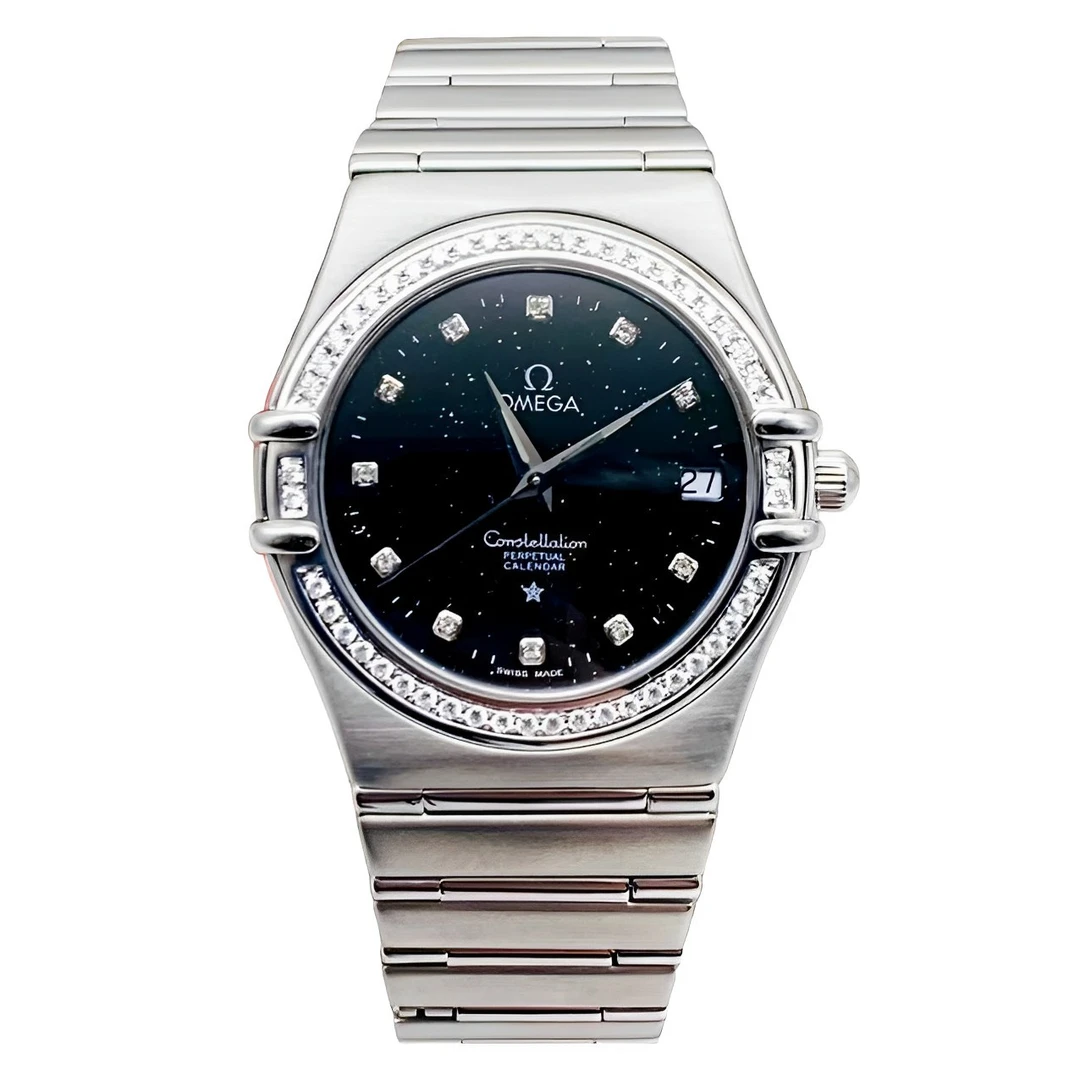 95新 Omega/欧米茄 35.5mm 欧米茄 后配星空盘 后镶钻 自动机械表