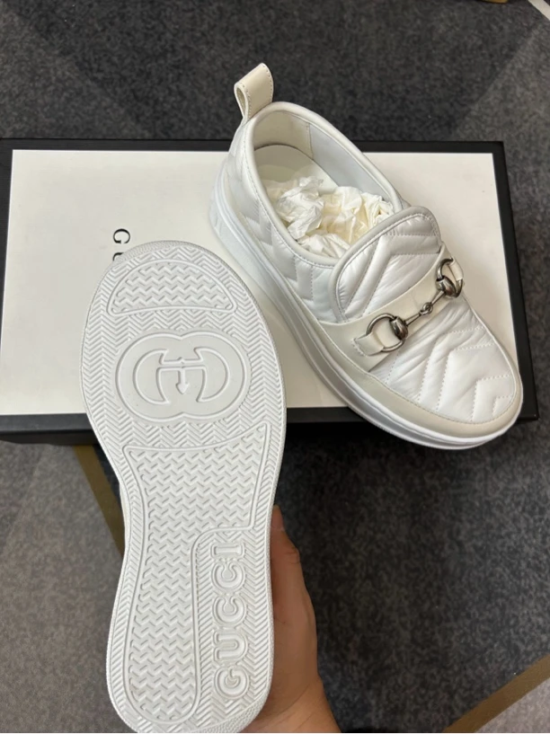95新 GUCCI/古驰 古驰gucci白色休闲鞋99新三五半码