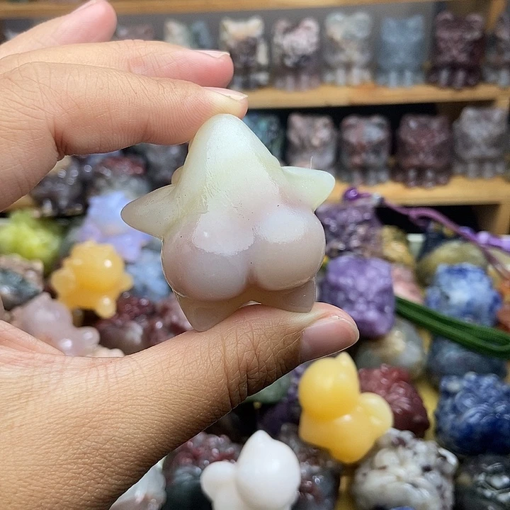 石材俏色派大星可爱手把