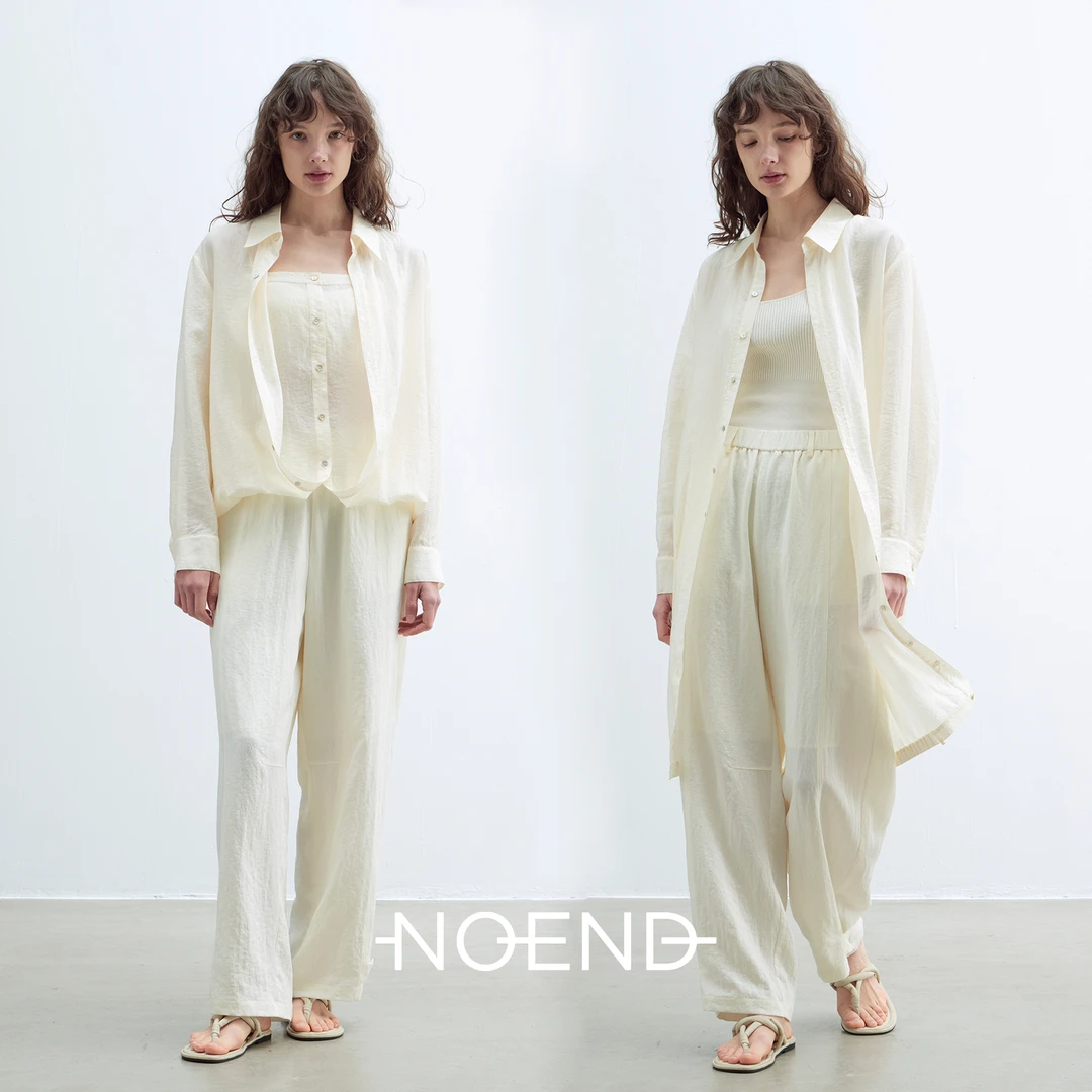NOEND 25SS 宽松垂坠多穿可脱卸肩带肌理感防晒衬衫