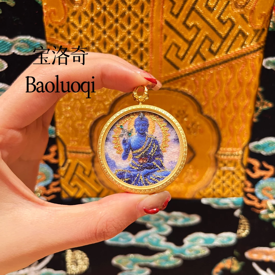 宝洛奇BLQTK-206 抬手琉璃光药师如来手工砂唐卡