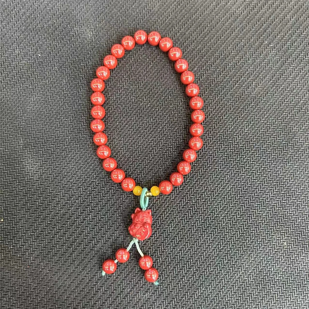 含辰砂工艺品朱砂小猫串6m+*YFZS18136（多样性发一个）