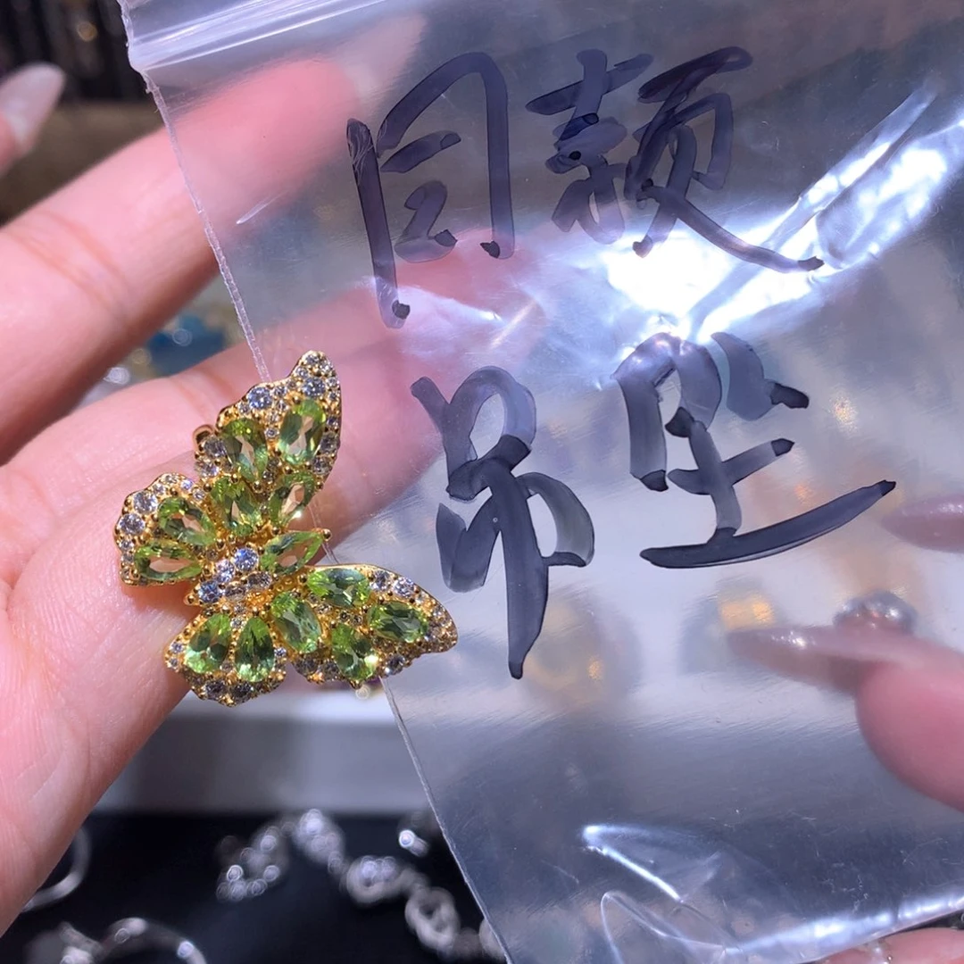 【闪购商品】水晶戒指银S925镶嵌蝶*戒指