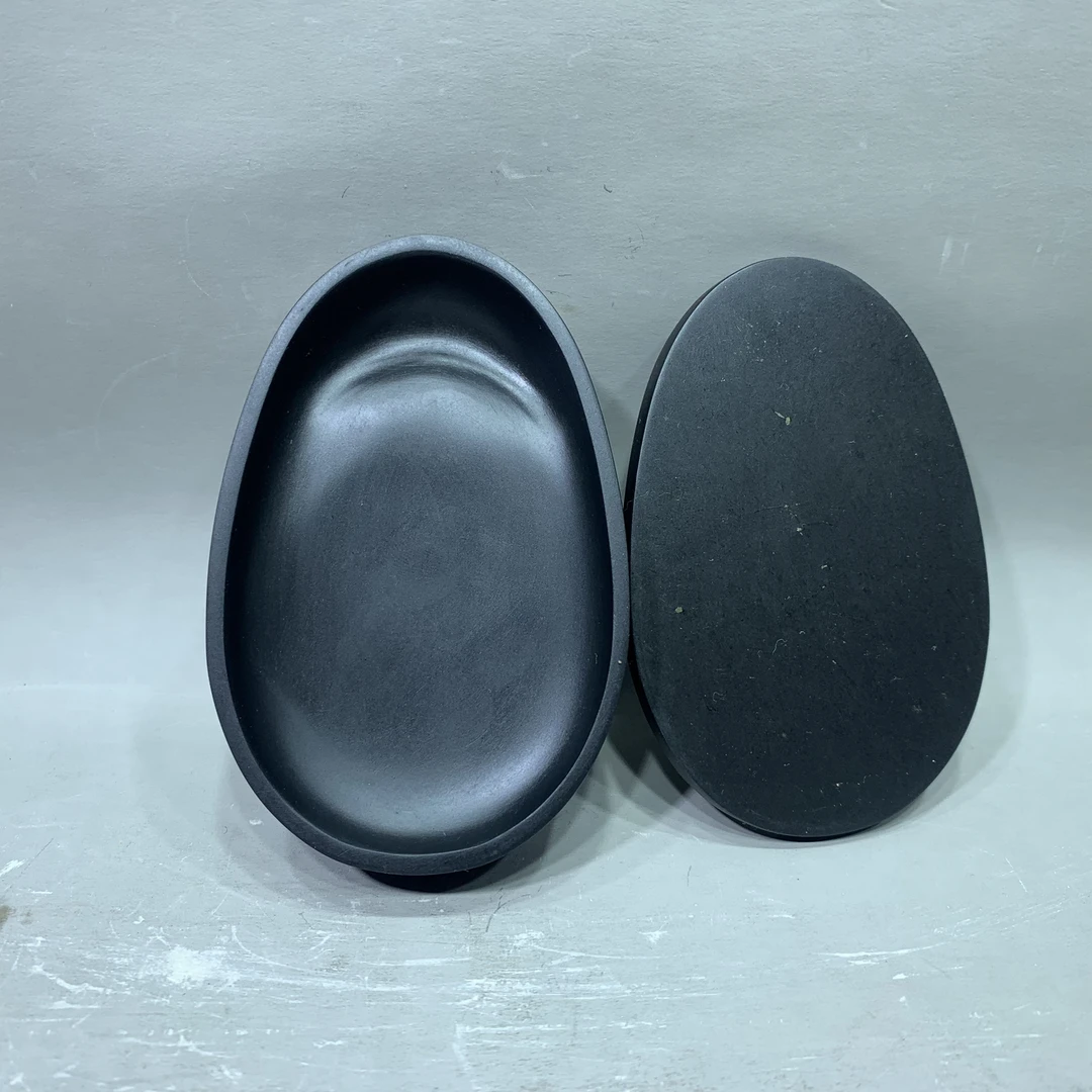 包邮歙砚天然原石带盖砚台不带盒子尺寸10/6.5/2.5厘米