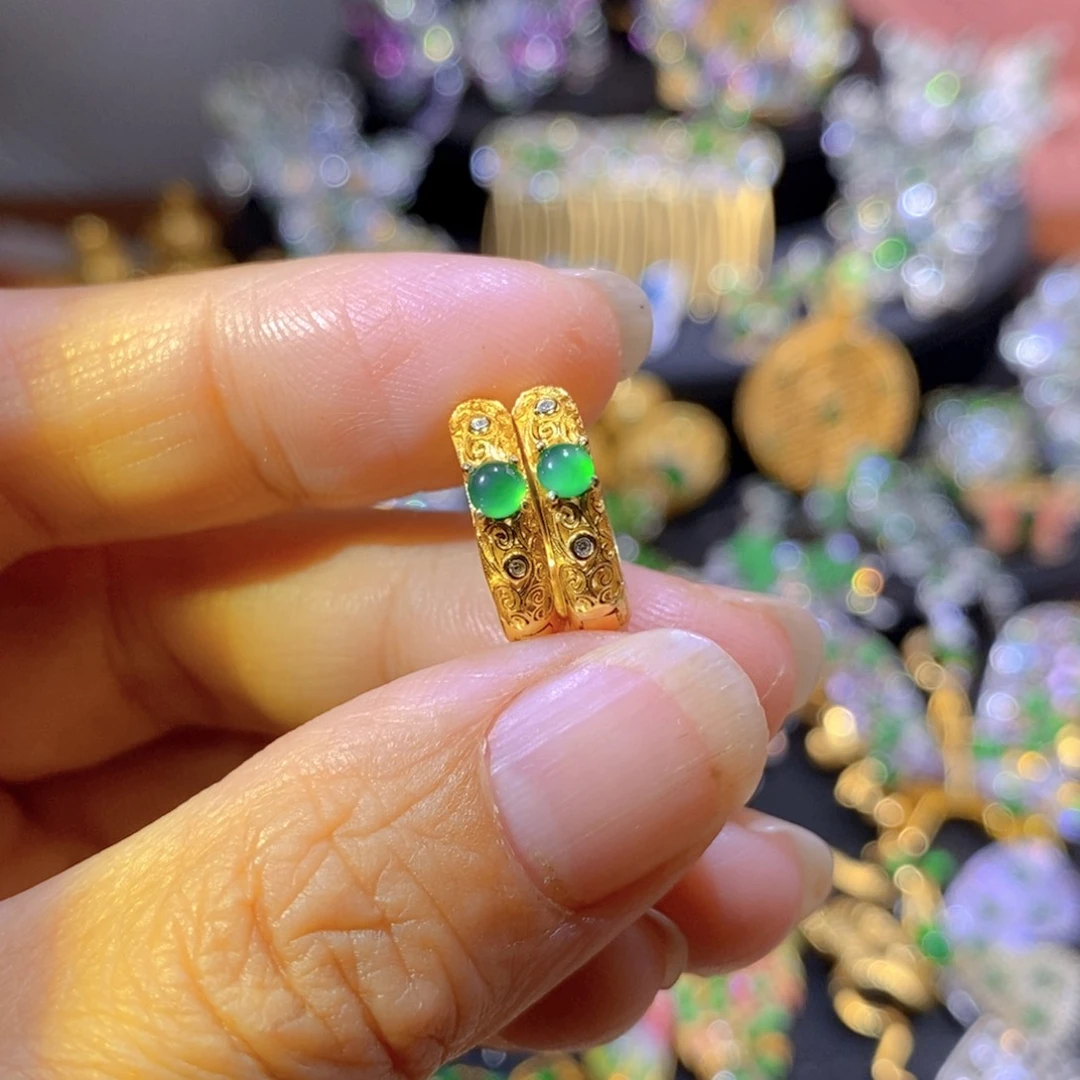 吊坠(不含链)银S925镶嵌翡翠