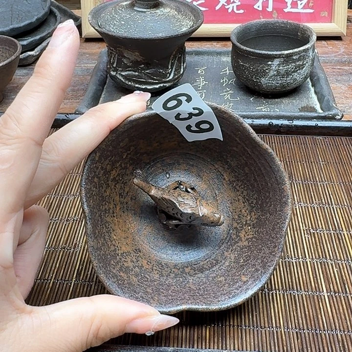 纯手工制作粗陶茶具