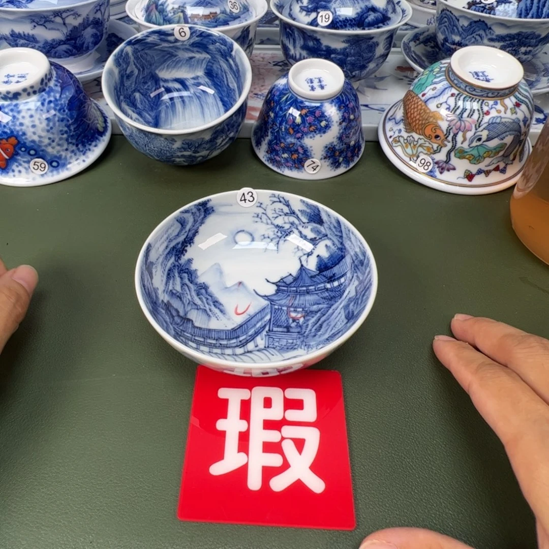 景德镇纯手工纯手绘茶具木木43