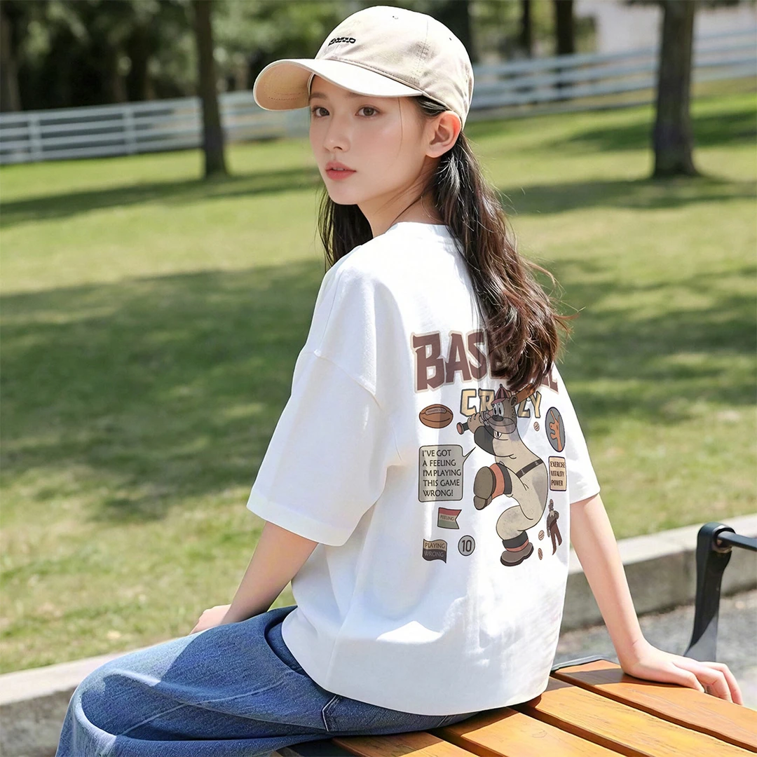 【天猫同款】短袖T恤女夏季2025可爱百搭半袖上衣纯棉宽松休闲圆领T