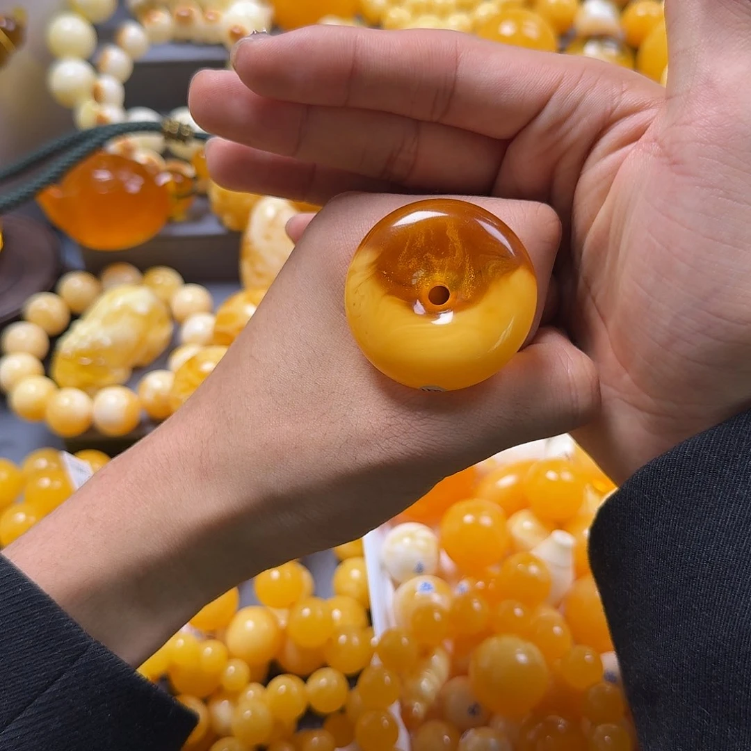 琥珀珠宝奇石未镶嵌平安扣