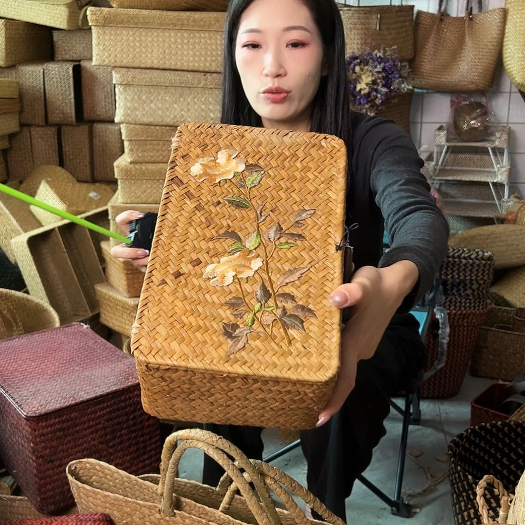 编织带草编包/草编收纳盒微瑕疵