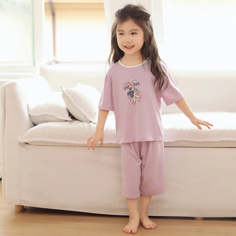 E11  儿童莫代尔家居服套装  芭蕾兔