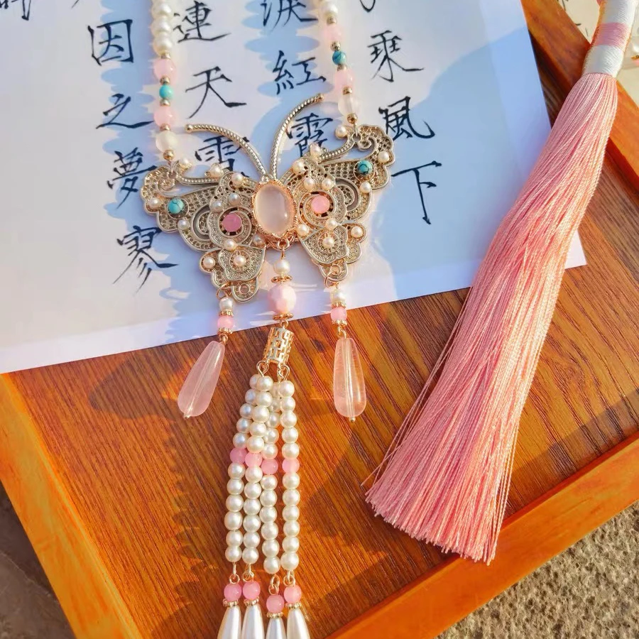 长璎珞古风汉服饰品吊坠马面裙配饰项链古典A428