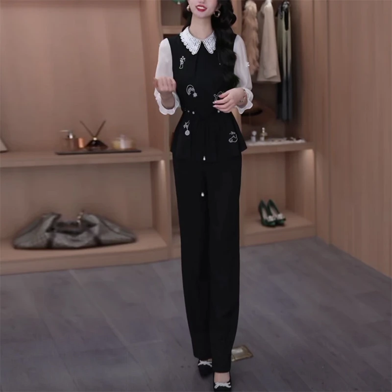 秋季轻奢优雅休闲气质减龄修身显瘦洋气大气妈妈装遮肚子时尚套装