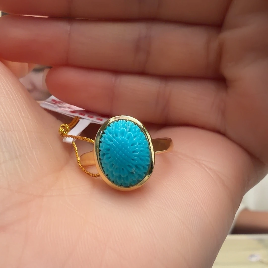 绿松石银S925镶嵌戒指