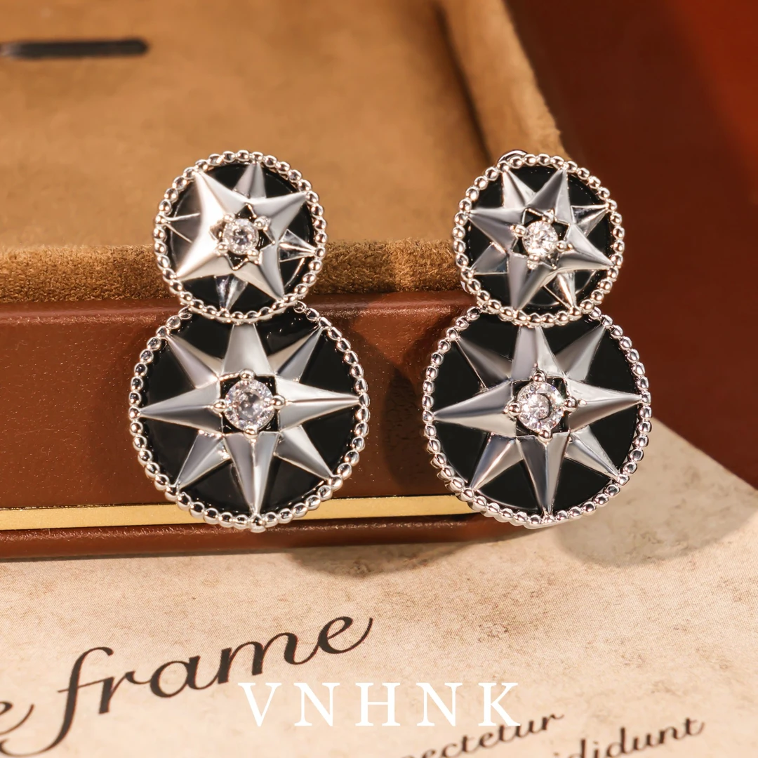 美可儿   B52   黑色小众百搭黑玛瑙耳环