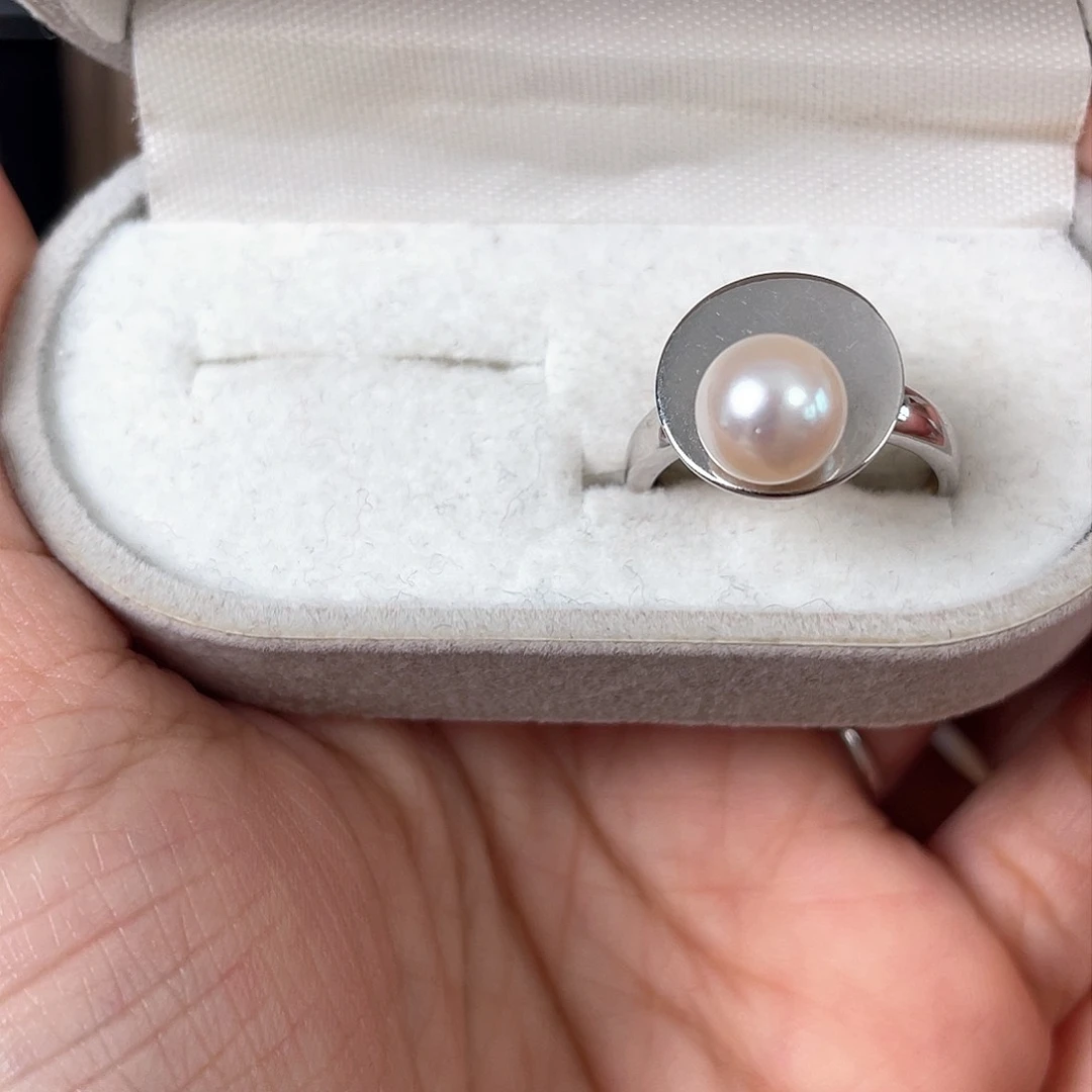 海水珍珠戒指银S925镶嵌