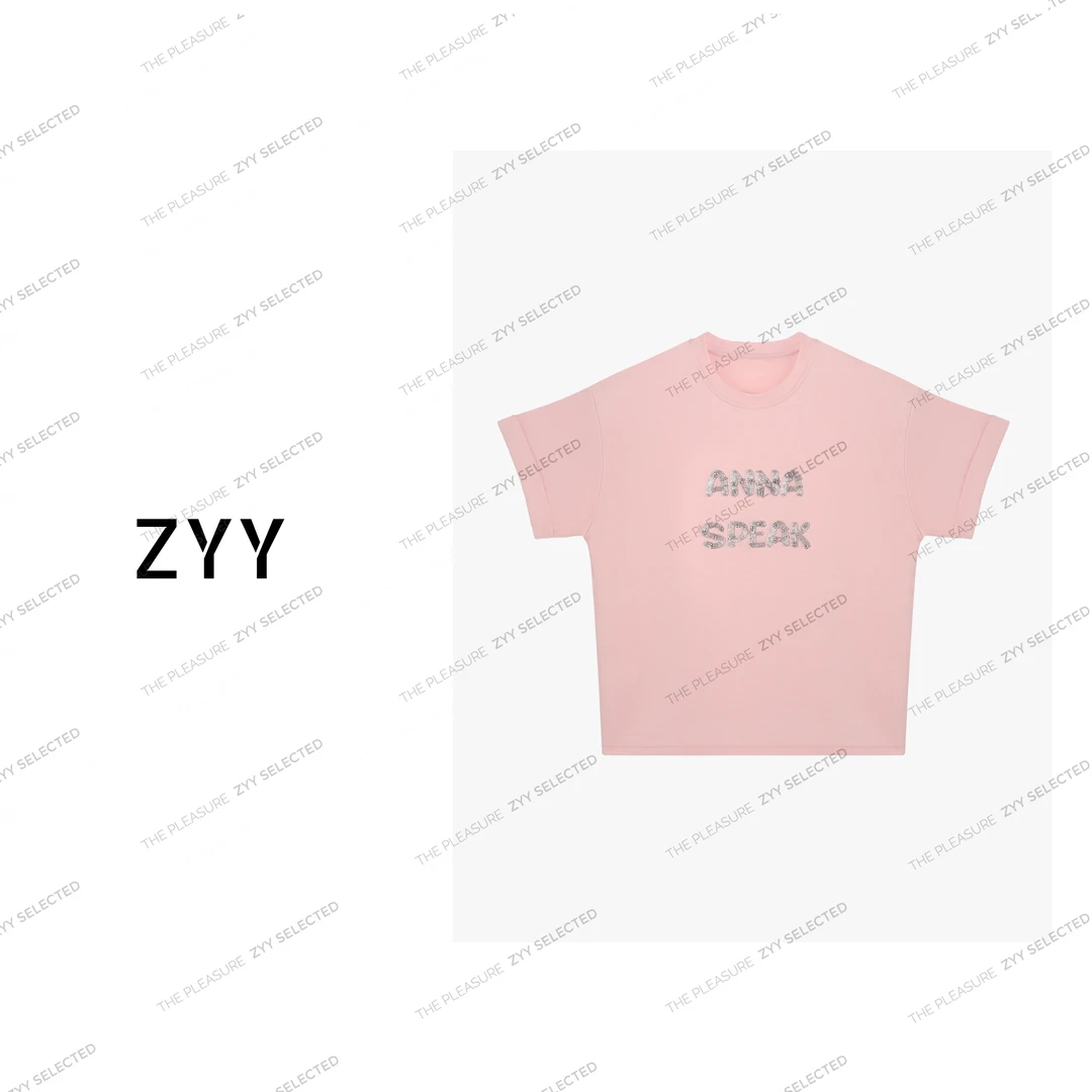 ZYY【仙度瑞拉】2025S/S新品星钻显白百搭圆领T恤女X25CT627