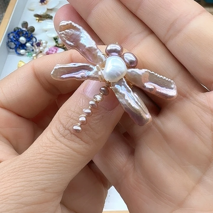 淡水珍珠胸针未镶嵌