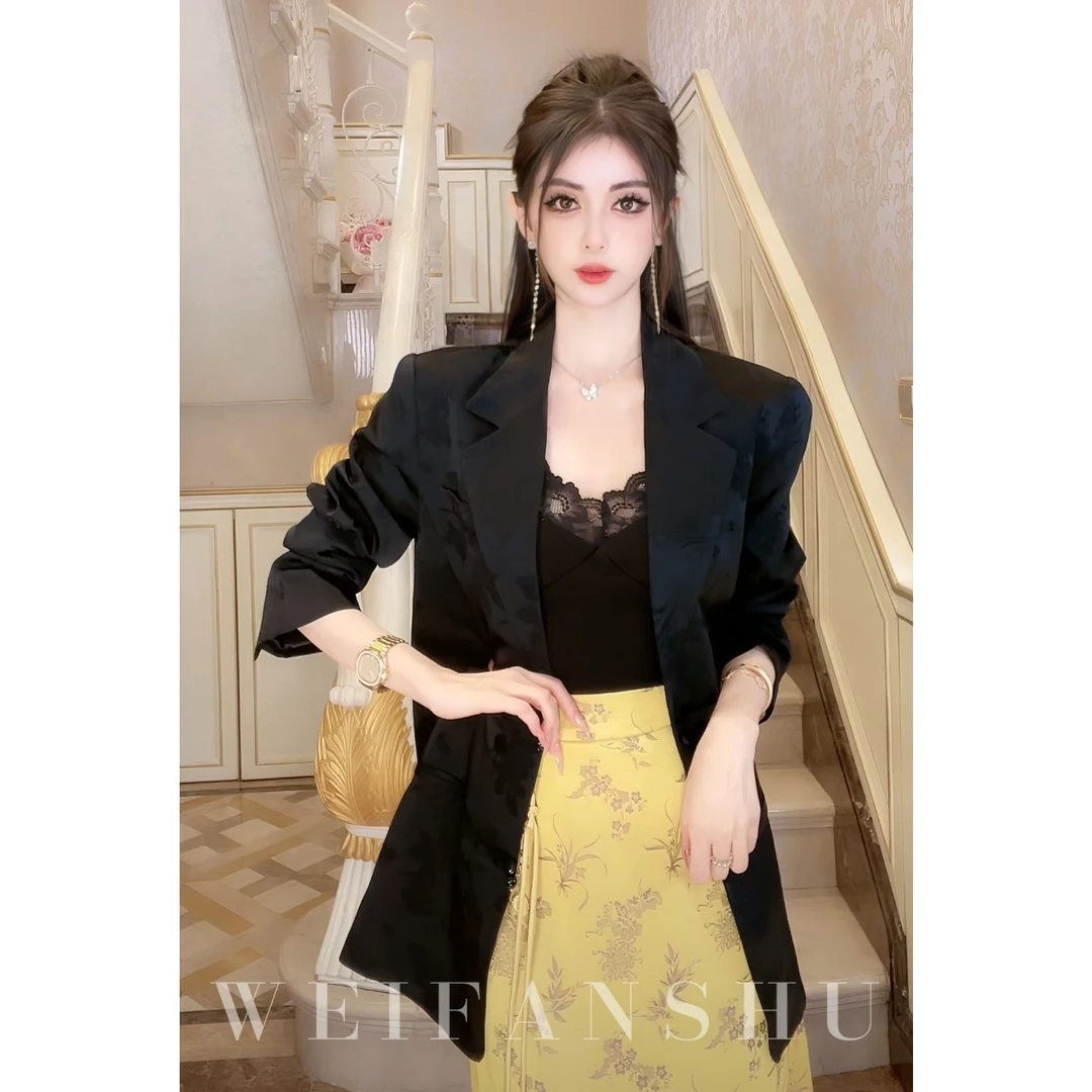 WEIFANSHU/魏凡舒【海棠迎春】新中式西装外套气质百搭女装时尚潮牌