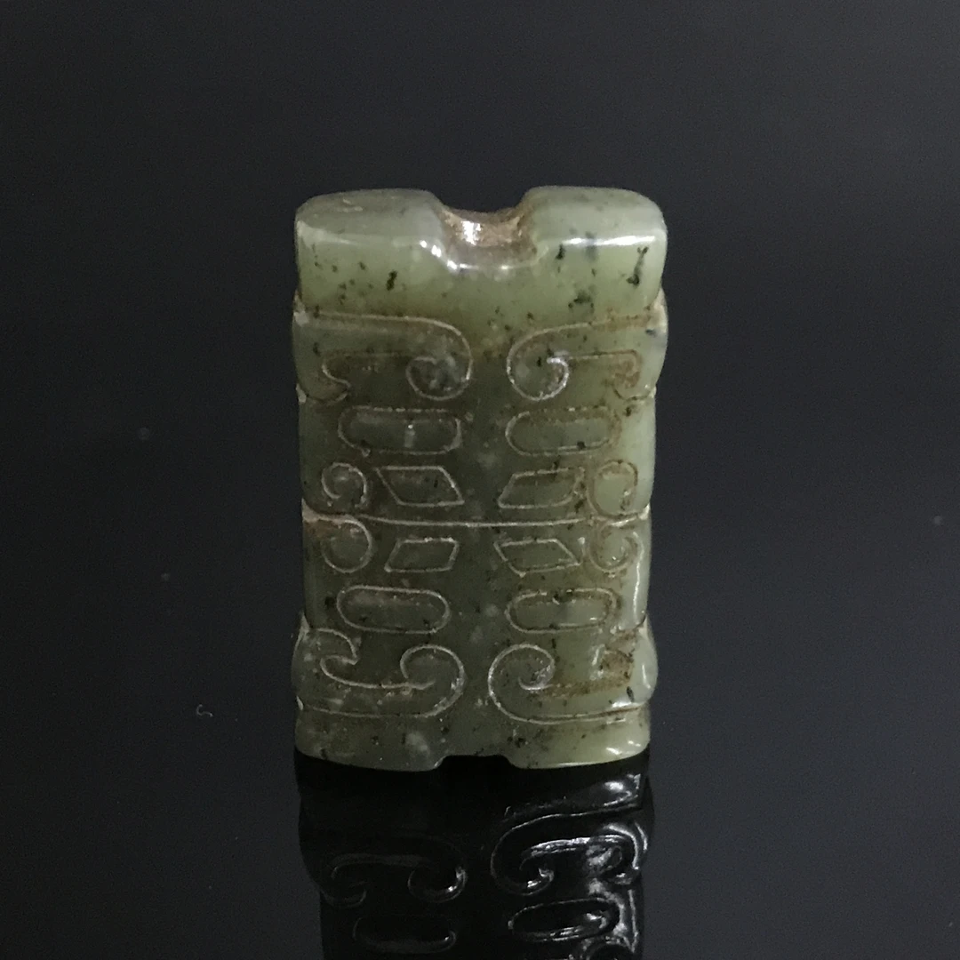 清代和田玉仿古纹勒子/535528/收藏/传承/【友谊文物商店】