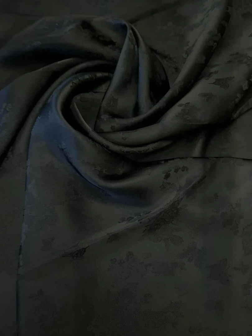 （黑罗）高档新中式香云纱花萝连衣裙旗袍面料