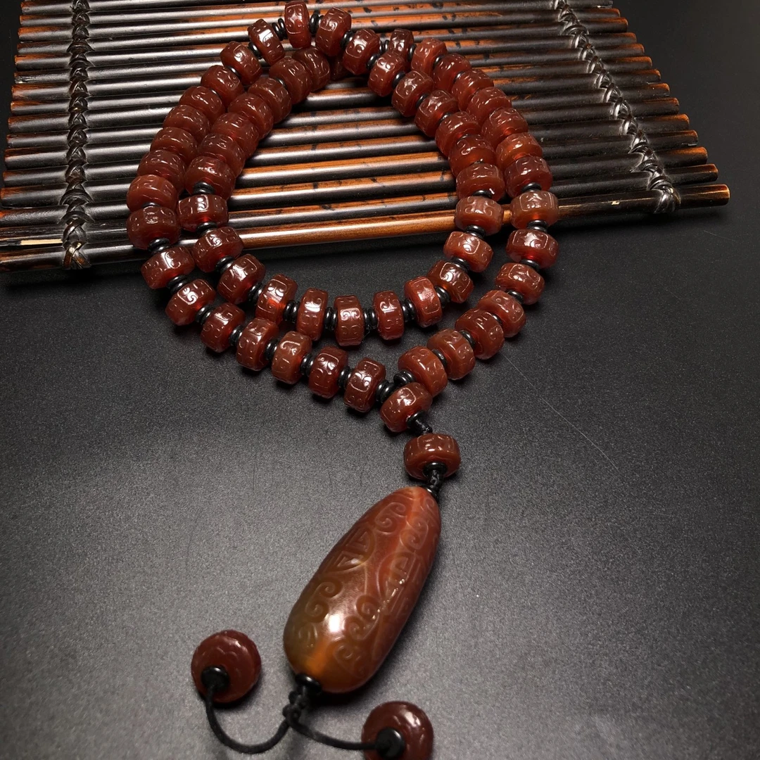 精品老玛瑙项链吊坠