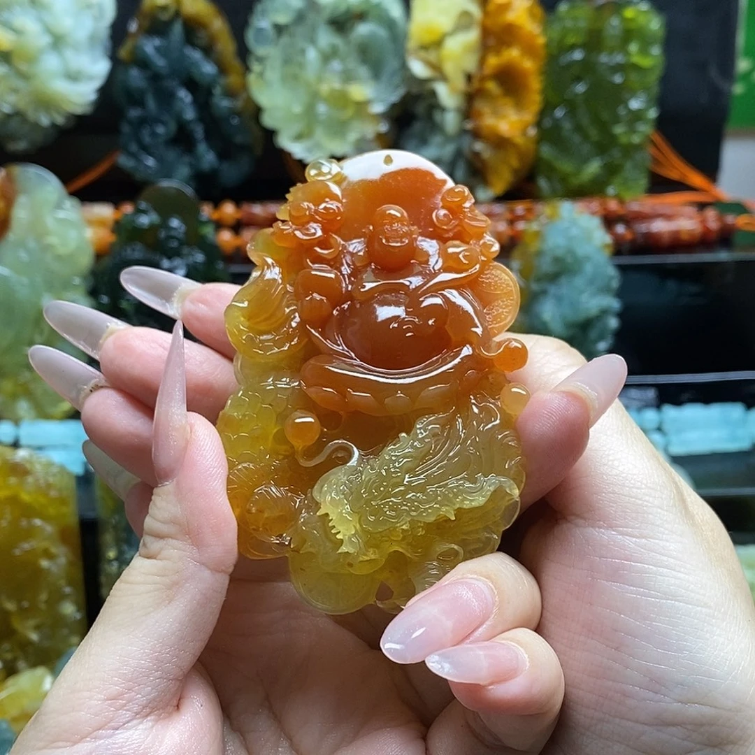 旭***༆蛇纹石玉未镶嵌颈饰
