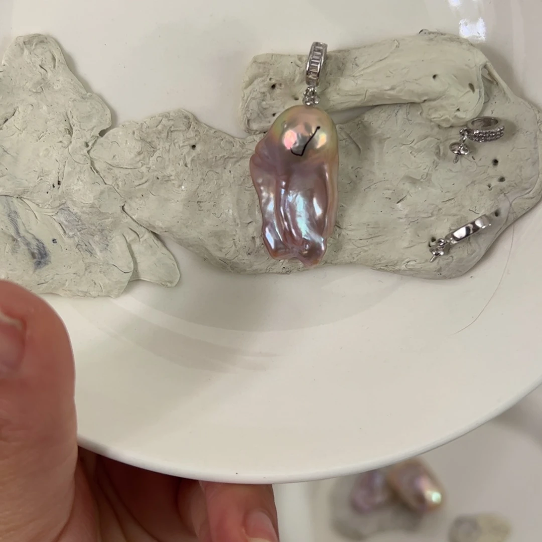 淡水珍珠耳饰银S925镶嵌香香 不退换