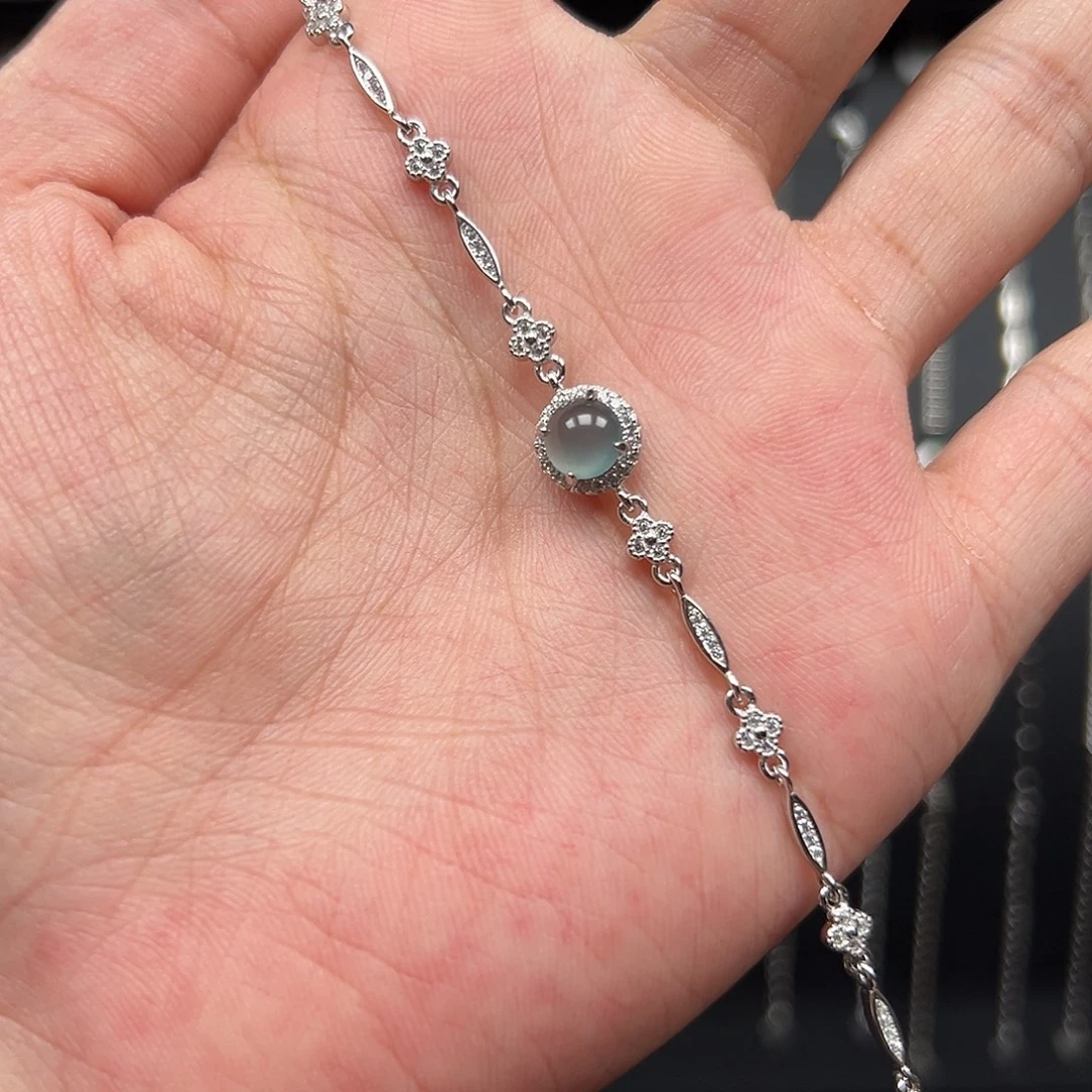 翡翠银S925镶嵌手链