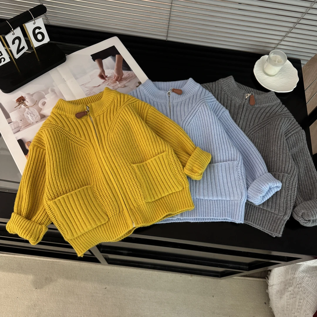 【小满】2025秋季新款时尚潮流开男女童亲子针织衫毛衣