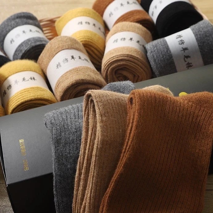 冬季刚需！羊毛加绒加厚男女羊毛保暖发热盒装羊毛袜子