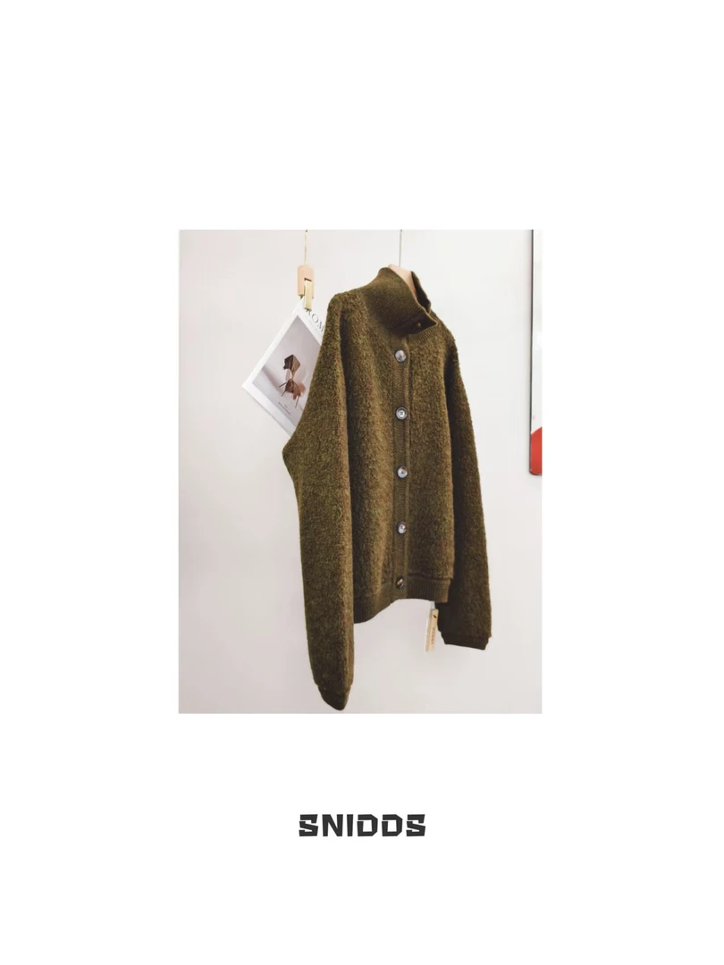 11/20  女士秋冬  羊毛圈圈纱5针16支针织针织外套