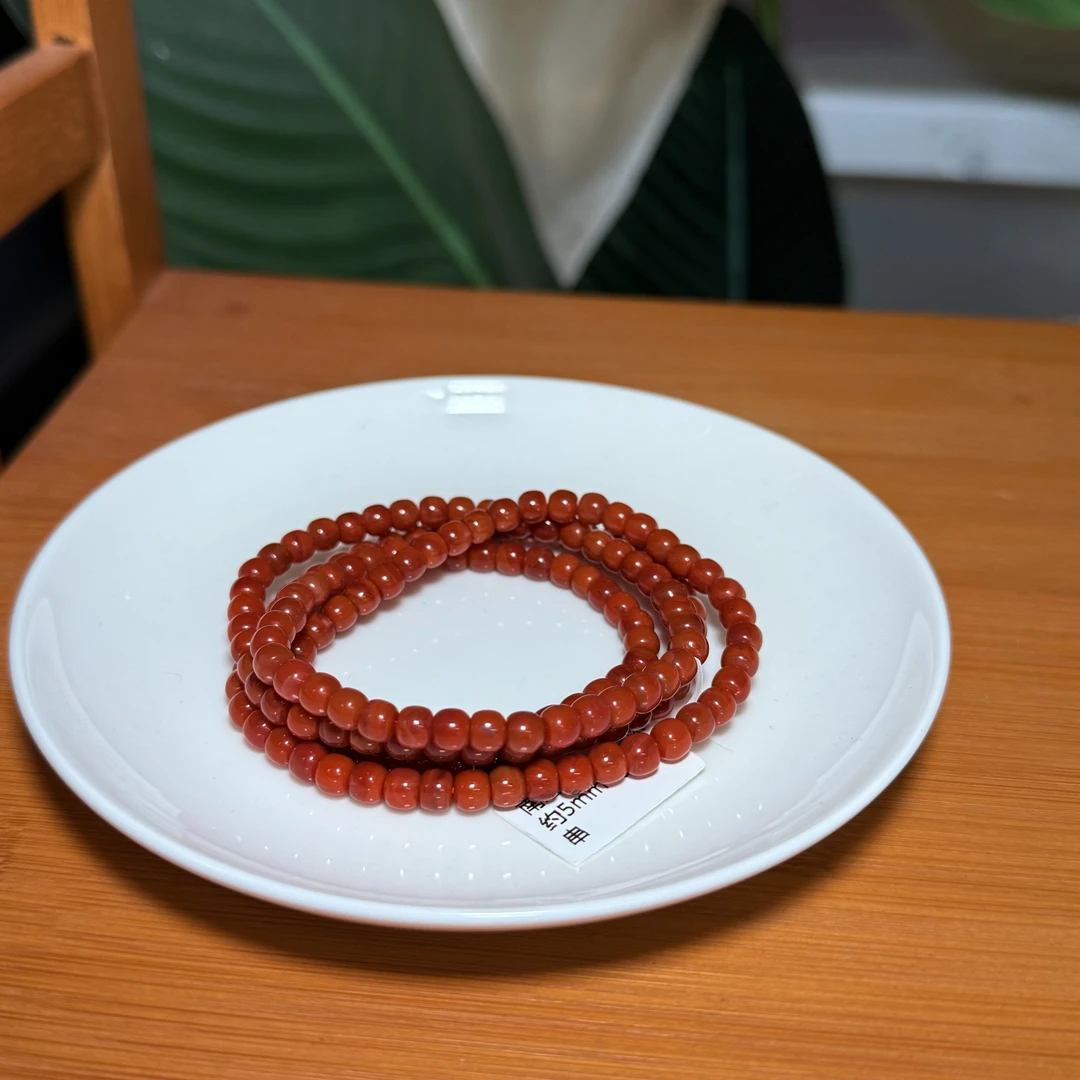【珠宝厂长】南红玛瑙老型珠约5mm+多圈手串