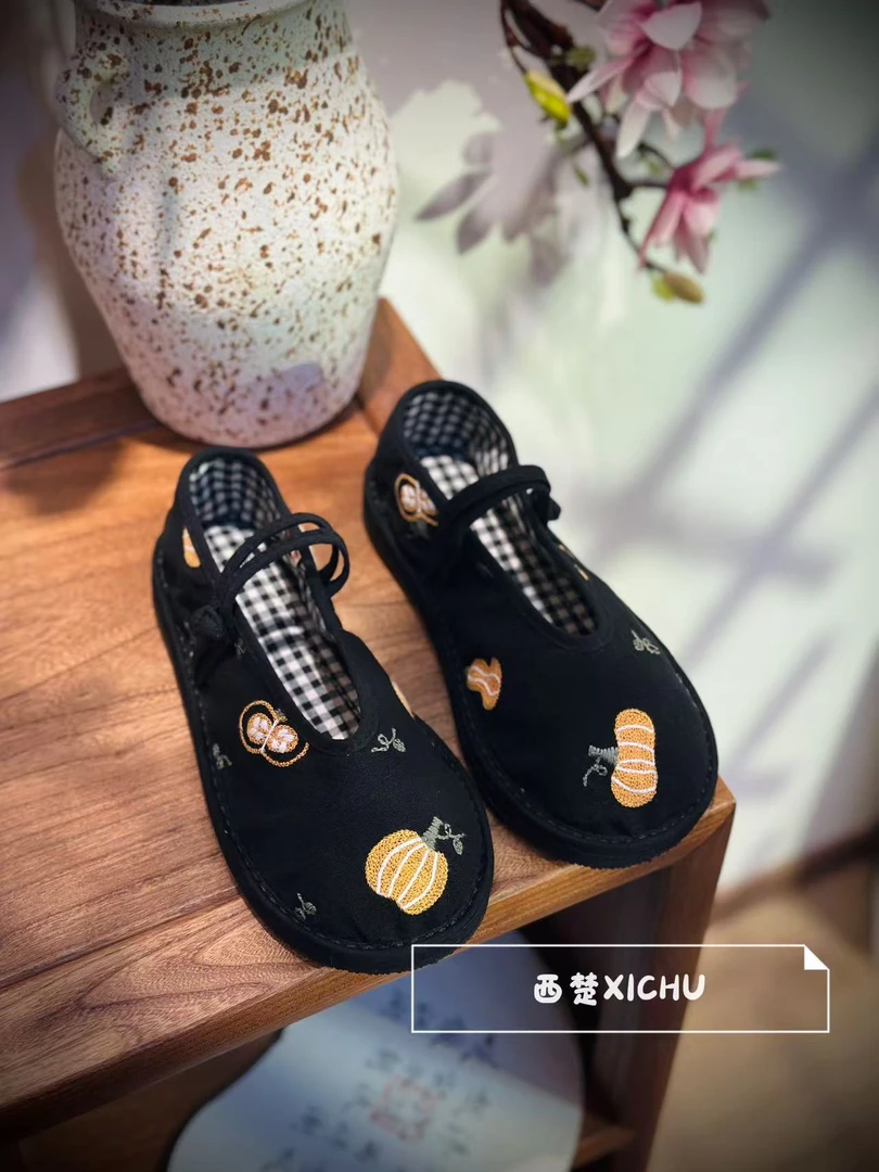 小南瓜盘扣【春季新款-西楚XICHU手工千层底布鞋】