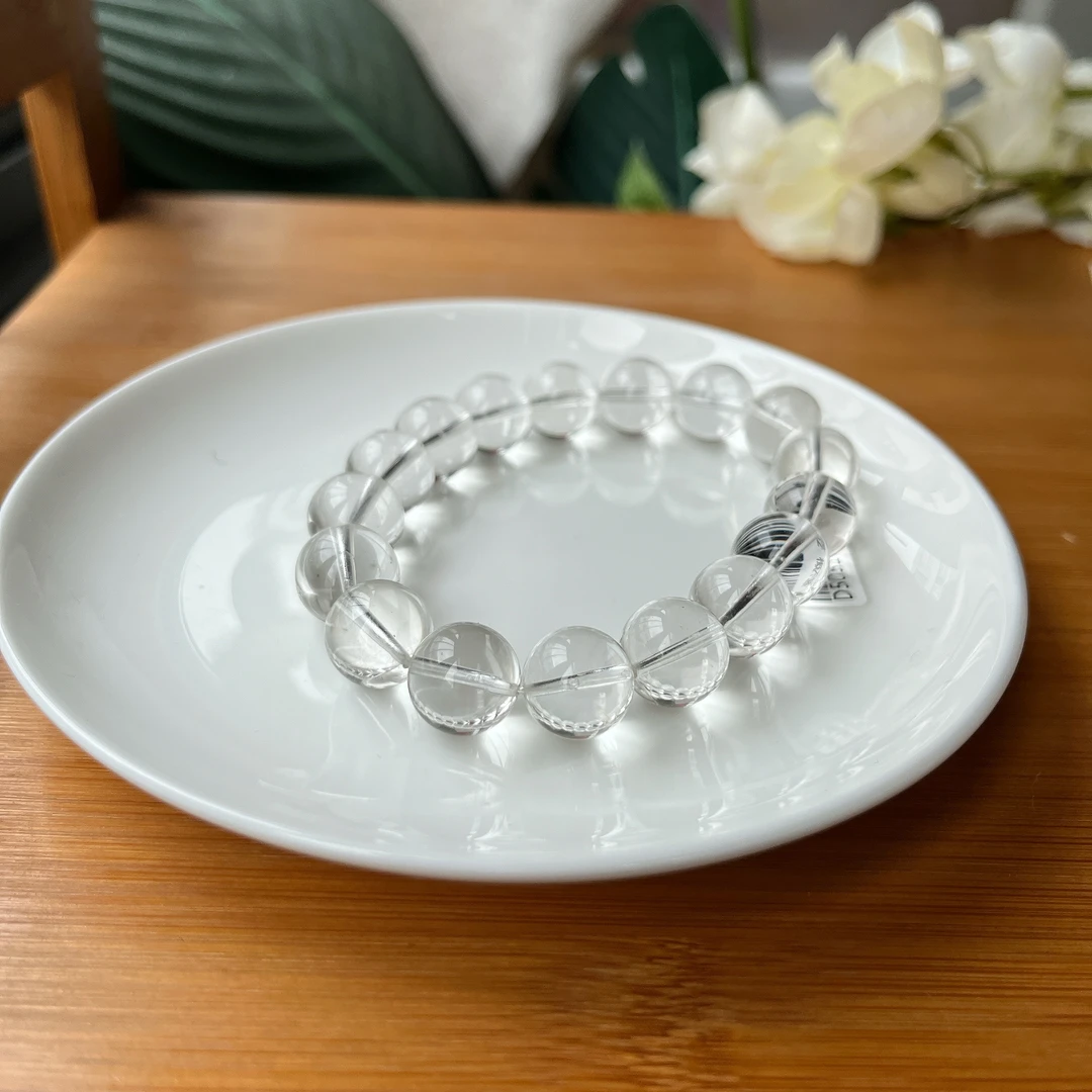 【珠宝厂长】约12mm白水晶圆珠单圈手串