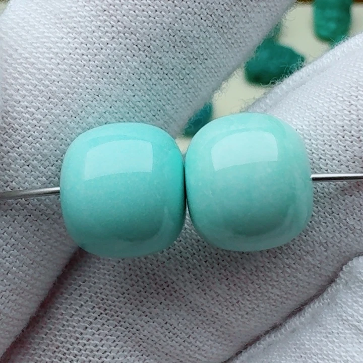 未镶嵌绿松石老型对珠10.7