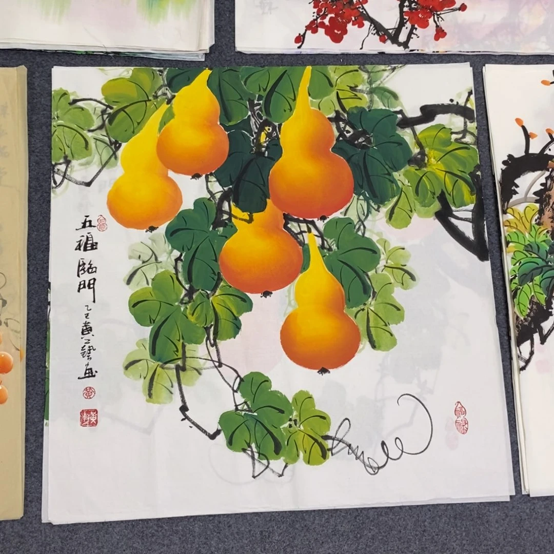 国画尺寸70✖️70精品斗方手绘画