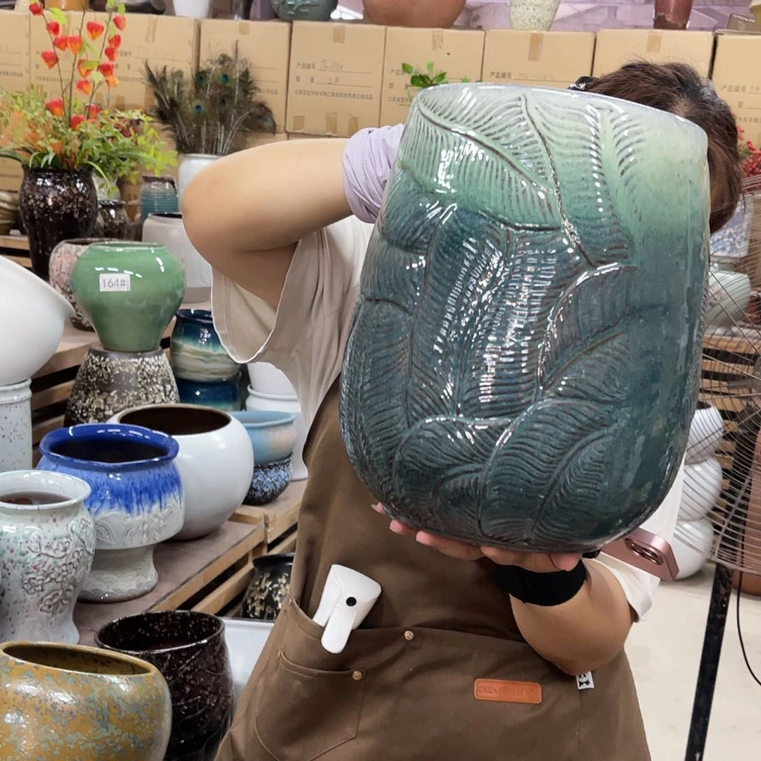 紫砂花盆高度30口径20厘米