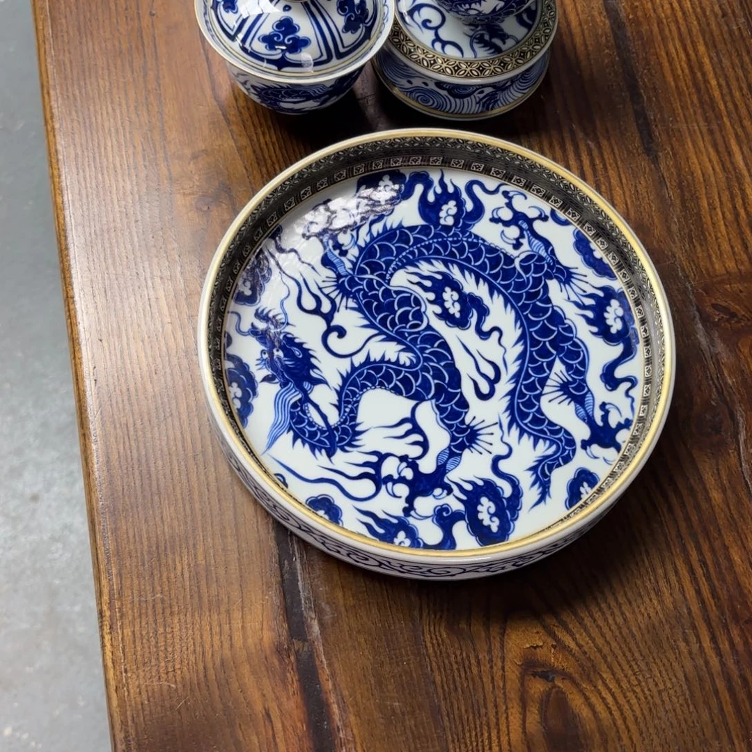 L***z手绘元龙金银错四件套组