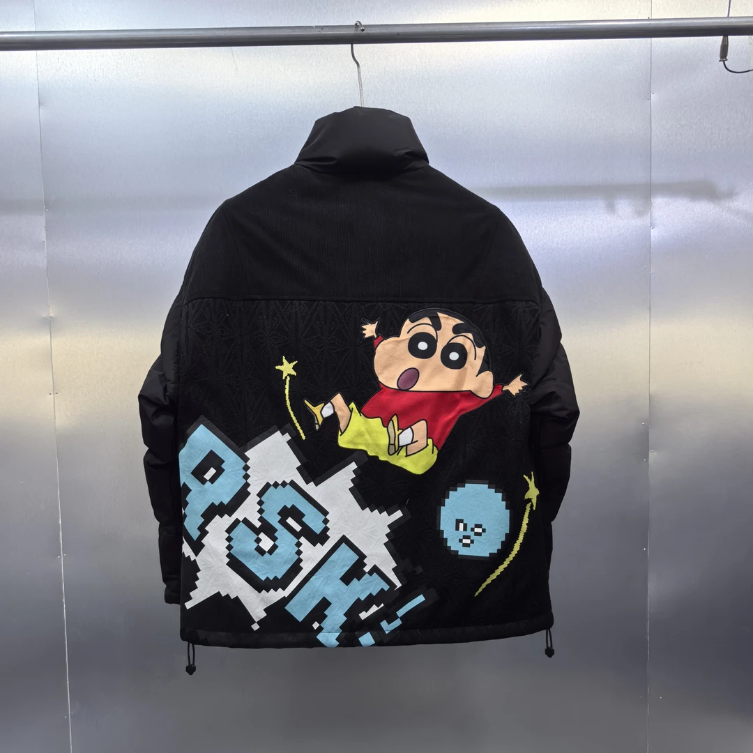 B05-120316-RES秋冬款时尚背面蜡笔小新印花宽松百搭保暖羽绒服
